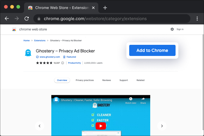 Add Ghostery Browser Extension to Chrome