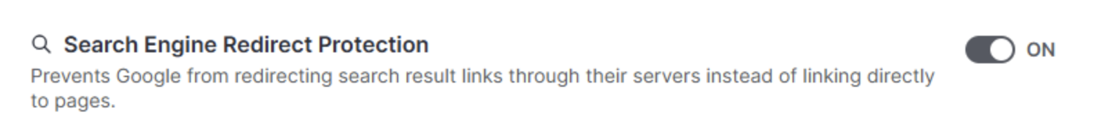 Ghostery Search Engine Redirect Protection Fetaure