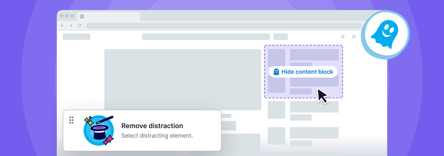 Distraction Eraser: Hide Content Blocks and Shape the Web to Fit You
