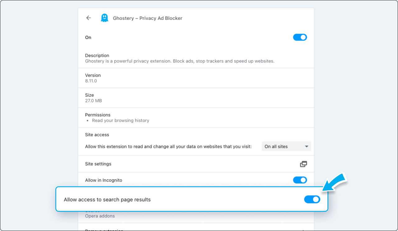 Shows where to toggle on